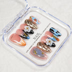 Press-On Nail Set Floral & Glam Reusable Case