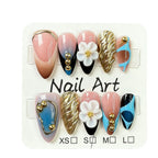Press-On Nail Set Floral & Glam Reusable Case