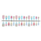 Press-On Nail Set Floral & Glamorous Long-Lasting Adhesive Included