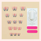 Press-On Nail Set Floral & Glamorous Long-Lasting Adhesive Included