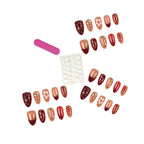 Press-On Nail Set Floral & Glitter 10-Piece
