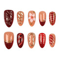 Press-On Nail Set Floral & Glitter 10-Piece