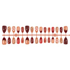 Press-On Nail Set Floral & Glitter 10-Piece