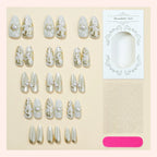 Press-On Nail Set Floral & Glitter 24-Piece