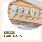 Press-On Nail Set Floral & Glitter 24-Piece