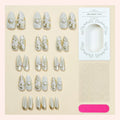 Press-On Nail Set Floral & Glitter 24-Piece