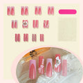 Press-On Nail Set Floral & Glitter 24-Piece Long-Lasting