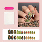 Press-On Nail Set Floral & Glitter 35 Nail Tips