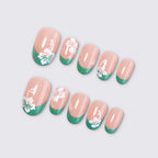 Press-On Nail Set Floral & Glitter Adhesive Kit