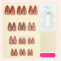 Press-On Nail Set Floral & Glitter Adhesive Pads