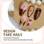 Press-On Nail Set Floral & Glitter Application Kit