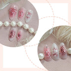 Press-On Nail Set Floral & Glitter Easy Application