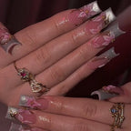 Press-On Nail Set Floral & Glitter Easy Application