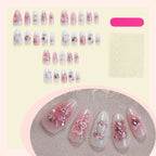 Press-On Nail Set Floral & Glitter Easy Application