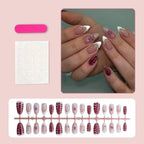 Press-On Nail Set Floral & Glitter Easy Application