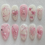 Press-On Nail Set Floral & Glitter Easy Application
