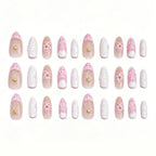 Press-On Nail Set Floral & Glitter Easy Application