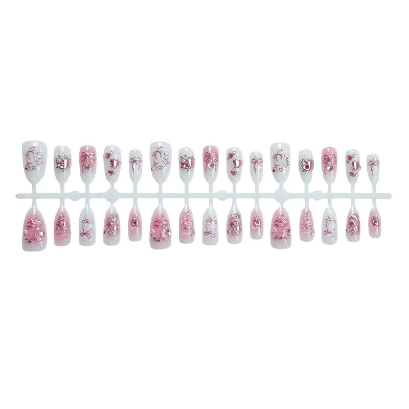 Press-On Nail Set Floral & Glitter Easy Application