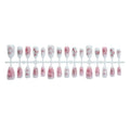Press-On Nail Set Floral & Glitter Easy Application