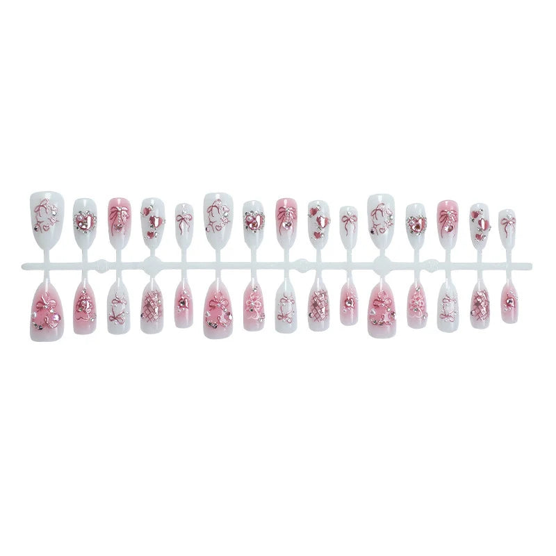 Press-On Nail Set Floral & Glitter Easy Application