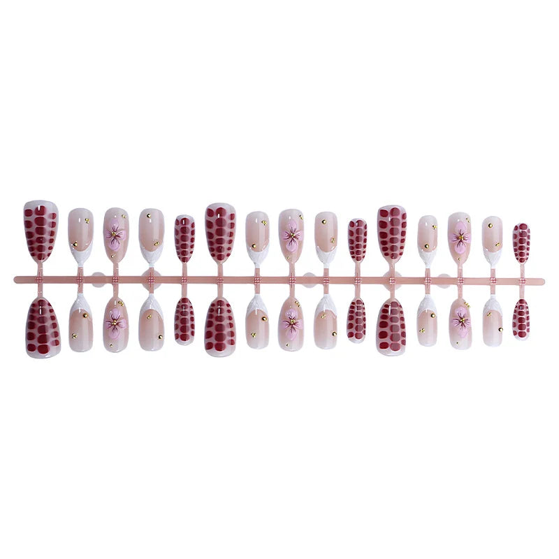 Press-On Nail Set Floral & Glitter Easy Application