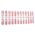 Press-On Nail Set Floral Glitter Easy Application