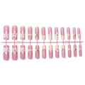 Press-On Nail Set Floral Glitter Easy Application