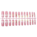 Press-On Nail Set Floral Glitter Easy Application