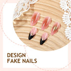 Press-On Nail Set Floral Glitter Easy-Apply Adhesive