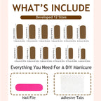 Press-On Nail Set Floral & Glitter Easy To Apply
