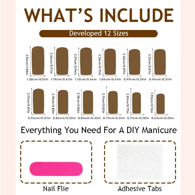 Press-On Nail Set Floral & Glitter Easy To Apply