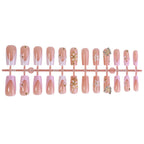 Press-On Nail Set Floral & Glitter Easy To Apply
