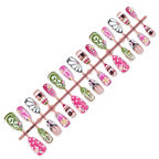 Press-On Nail Set Floral & Glitter Long-Lasting