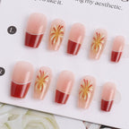 Press-On Nail Set Floral & Glitter Long-Lasting Reusable