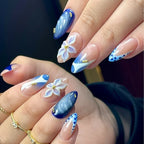 Press-On Nail Set Floral & Glitter Reusable