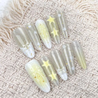 Press-On Nail Set Floral & Glitter Reusable