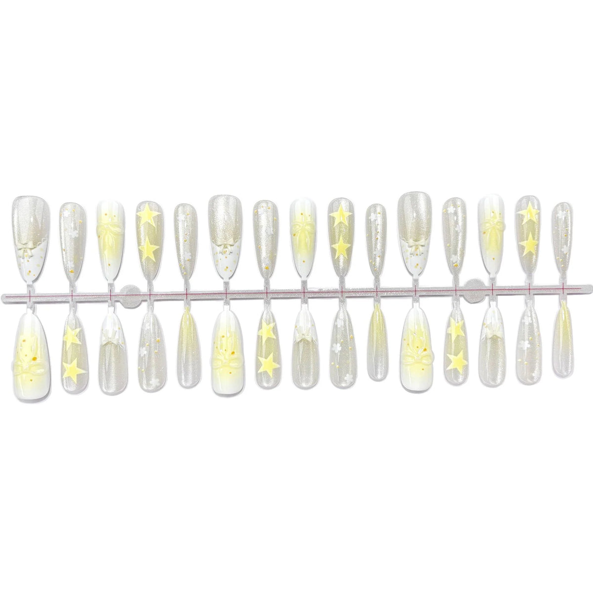 Press-On Nail Set Floral & Glitter Reusable