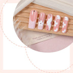 Press-On Nail Set Floral & Glitter Self-Adhesive 24-Piece