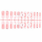 Press-On Nail Set Floral & Glitter Self-Adhesive 24-Piece