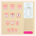 Press-On Nail Set Floral & Glitter Self-Adhesive 24-Piece