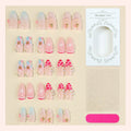 Press-On Nail Set Floral & Glitter Self-Adhesive