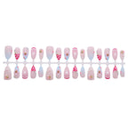 Press-On Nail Set Floral & Glitter Self-Adhesive