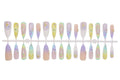 Press-On Nail Set Floral & Glitter Self-Adhesive