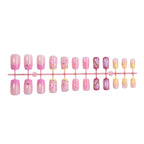 Press-On Nail Set Floral & Glitter Self-Adhesive