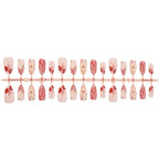 Press-On Nail Set Floral & Glitter Self-Adhesive