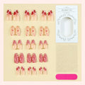 Press-On Nail Set Floral & Glitter Self-Adhesive