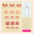 Press-On Nail Set Floral & Glitter Self-Adhesive