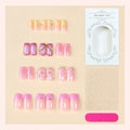 Press-On Nail Set Floral & Glitter Self-Adhesive