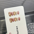 Press-On Nail Set Floral & Glitter Self-Adhesive Reusable