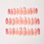 Press-On Nail Set Floral & Glitter Set of 30